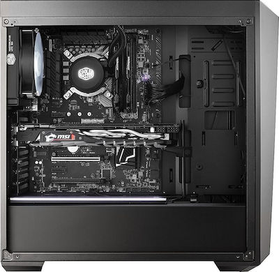 CoolerMaster MasterBox Lite 5 Midi Tower Κουτί Υπολογιστή με Πλαϊνό Παράθυρο Μαύρο