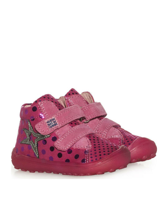 Agatha Ruiz De La Prada Anatomice Ghete copii din piele cu Velcro Fuchsia