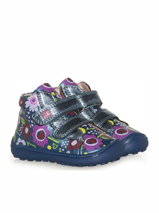 Agatha Ruiz De La Prada Kids Anatomic Boots with Hoop & Loop Closure Blue