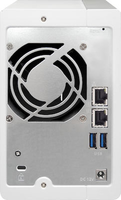 QNap TS-231P2-4G NAS Turm mit 2 Steckplätzen für HDD/SSD und 2 Ethernet-Anschlüsse
