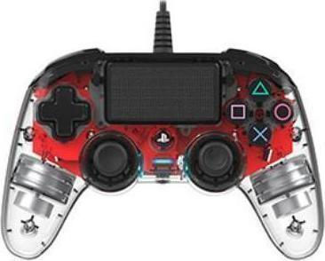 Nacon Wired Illuminated Compact Controller for PS4 Crystal Red