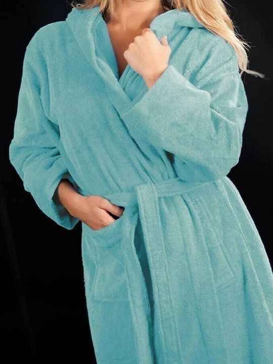 Guy Laroche Daily Hooded Bathrobe Sky