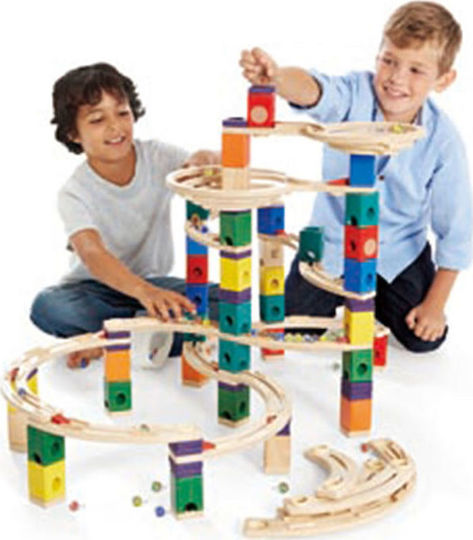 Hape Jucărie de Construcție din Lemn Quadrilla Marble Run Cyclone pentru Copii 4+ ani+ Ani