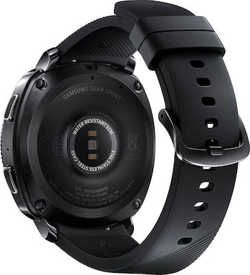 Samsung Gear Sport Aluminium 44mm Αδιάβροχο Smartwatch με Παλμογράφο (Μαύρο)