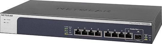 NetGear XS508M Unmanaged L2 PoE+ Switch with 7 Gigabit (10Gbps) Ethernet Ports and 1 SFP Port