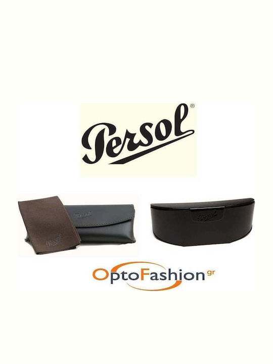 Persol Men's Sunglasses with Black Plastic Frame and Green Lens PO3186S 95/31