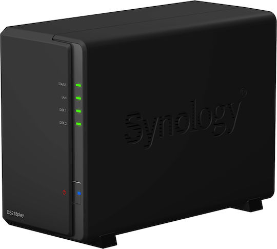 Synology DiskStation DS218play NAS Tower με 2 θέσεις για HDD/SSD