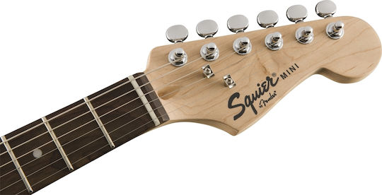 Squier Mini V2 Електрическа Китара Stratocaster с SSS Конфигурация на Пикапите Черно