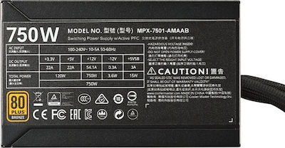 CoolerMaster MasterWatt 750 750W Τροφοδοτικό Υπολογιστή Semi Modular 80 Plus Bronze