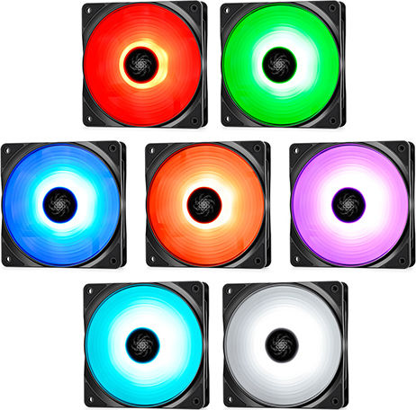 Deepcool RF 120 Case Fan 1500rpm 56.5cfm with RGB Lighting and 4-Pin PWM Connection 3pcs
