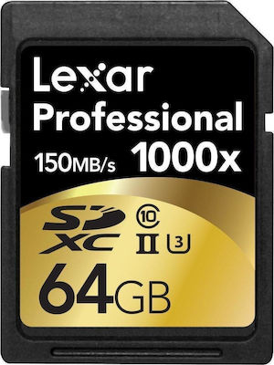Lexar Professional 1000x SDXC 64GB Klasse 10 U3 UHS-II