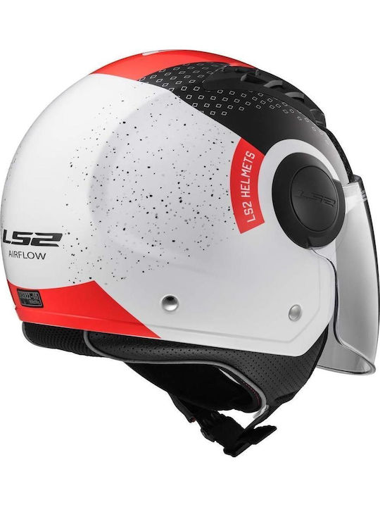 LS2 Airflow OF562 Condor Jet Helmet 950gr White/Black/Red KR3516