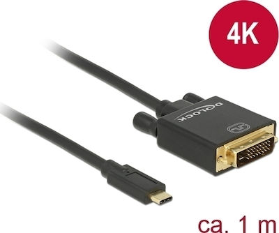 DeLock USB 3.1 Cable USB-C male - DVI-D male Black 1m (85320)