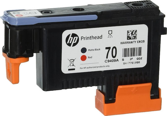 HP 70 Γνήσιο Πακέτο 2 Μελανιών Εκτυπωτή InkJet Matte Μαύρο / Κόκκινο (C9409A)