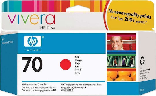 HP 70 Γνήσιο Μελάνι Εκτυπωτή InkJet Κόκκινο (C9456A)
