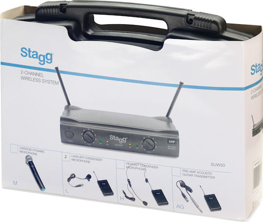 Stagg UHF WIRLSS 2HEADST.864.2-864.7 Set Drahtlos Δυναμικό Mikrofon Κεφαλής, Ζώνης für Gesang