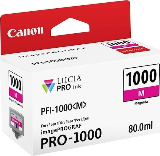 Canon PFI-1000 Γνήσιο Μελάνι Εκτυπωτή InkJet Ματζέντα (0548C001)