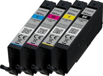 Canon CLI-581XXL Pack of 4 InkJet Printer Inks Yellow / Cyan / Magenta / Black (1998C005)