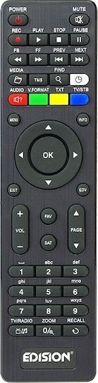 Edision Satellite Decoder Piccollino 01-07-0017 Full HD (1080p) DVB-C / DVB-S2 / DVB-T2 with PVR Recording Function in Black Color