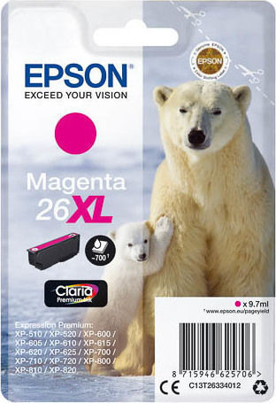 Epson 26XL Original InkJet Printer Ink Magenta (C13T26334010 C13T26334012)