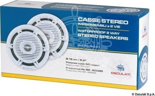 Osculati Σετ Ηχεία Σκάφους Αδιάβροχα 2" με 40W RMS Λευκό