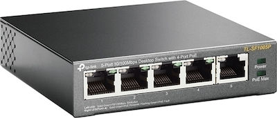 TP-LINK TL-SF1005P v1 Unmanaged L2 PoE Switch με 5 Θύρες Ethernet