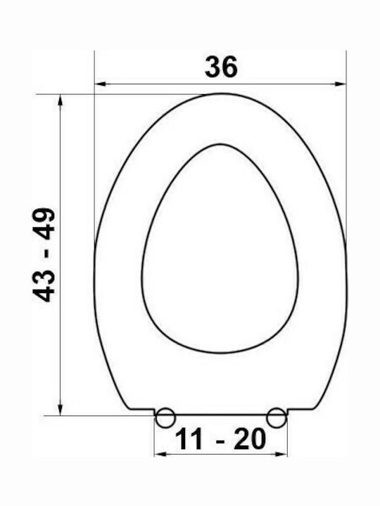 ΕΒΙΟΠ Capri Capac WC Plastic 52.5x35.5cm Ladi