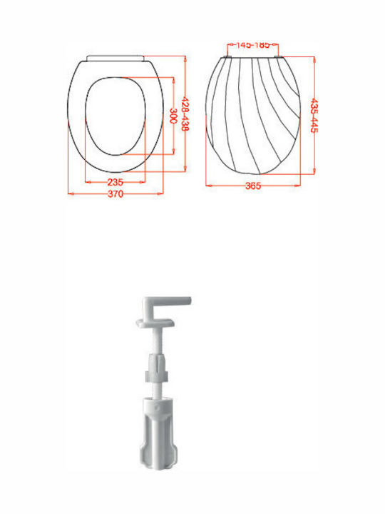 Viospiral Atlantis Toilettenbrille Kunststoff 44.5x35.5cm Weiß
