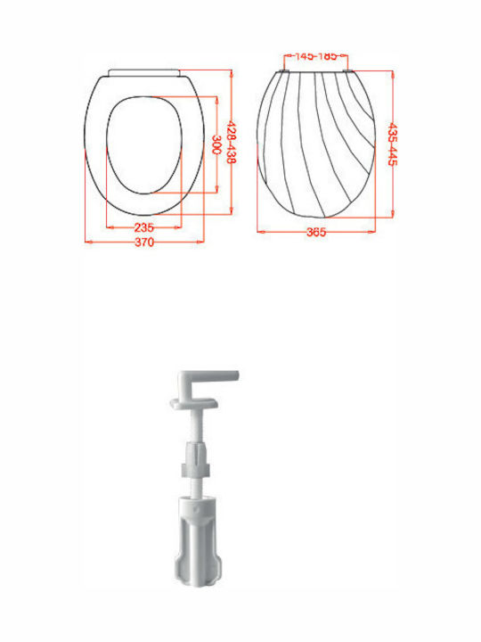 Viospiral Atlantis Capac WC Plastic 44.5x35.5cm Alb