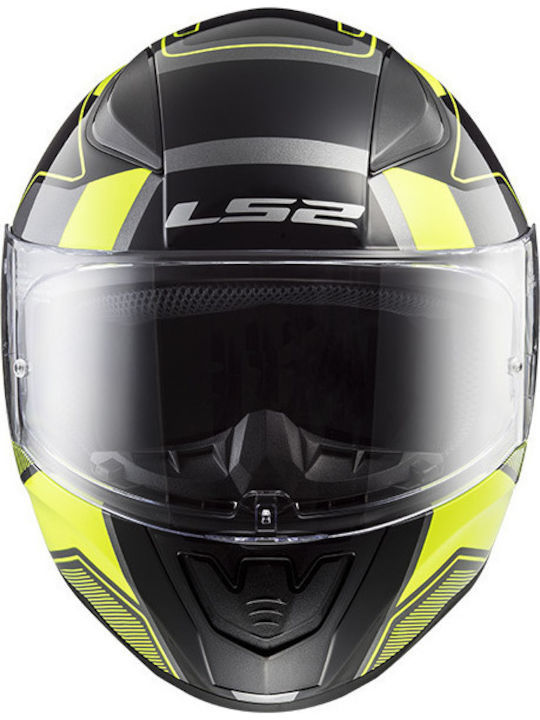 LS2 FF353 Rapid Full Face Helmet 1250gr Carrera Matt Black/H-V Yellow