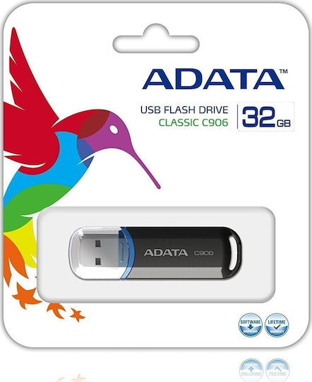 Adata C906 32GB USB 2.0 Stick Μαύρο
