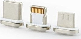 Cablexpert Magnetic / Regular USB to Lightning / Type-C / micro USB 1m Cable Gray (CC-USB2-AMLM31-1M)
