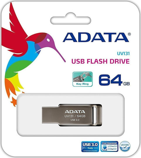 Adata DashDrive UV131 64GB USB 3.2 Stick Ασημί