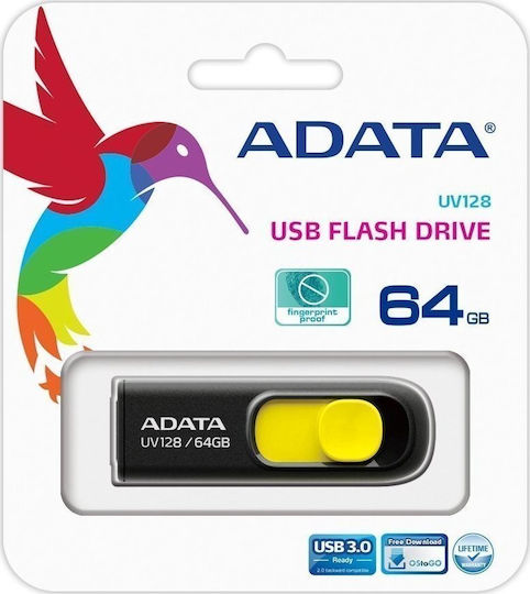 Adata DashDrive UV128 64GB USB 3.0 Stick Yellow