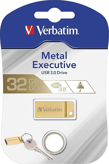Verbatim Metal Executive 32GB USB 3.0 Stick Χρυσό