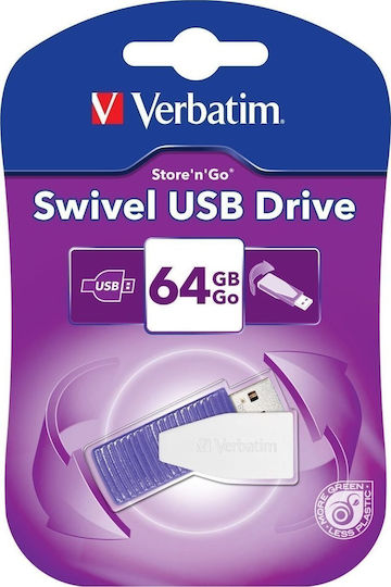 Verbatim Swivel 64GB USB 2.0 Stick Μωβ