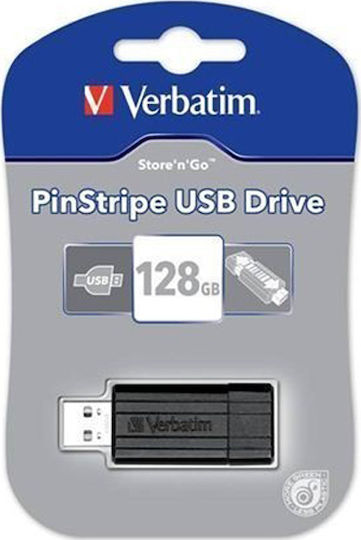 Verbatim Store 'n' Go Pinstripe 128GB USB 2.0 Stick Μαύρο