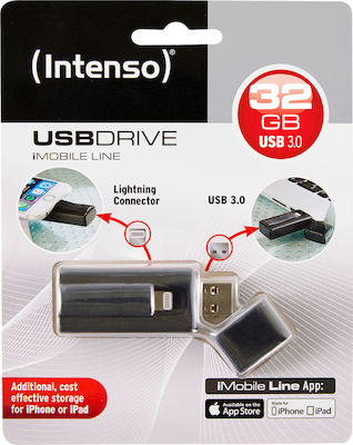 Intenso iMobile Line 32GB USB 3.0 Stick Μαύρο