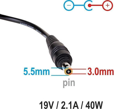 Akyga Laptop Charger 40W 19V 2.1A for Samsung without Power Cord