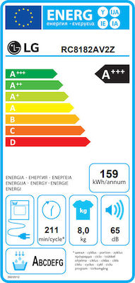LG RC8082AV2Z Wäschetrockner 8kg A+++ mit Wärmepumpe