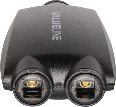 Valueline Converter Toslink female to Toslink 2x female 1pcs (VLASP2502)