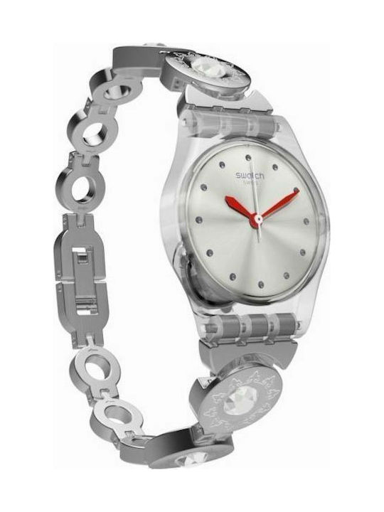 Swatch L'Ιnattendue Uhr mit Silber Metallarmband