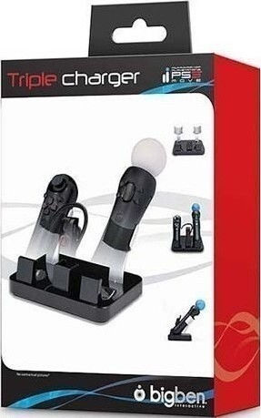 Bigben Interactive Move Tri-Charger PS3 Βάση για 2 χειριστήρια PS3 Μαύρη PS3MTRICHARGER