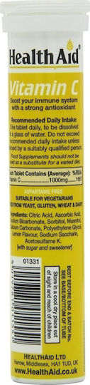 Health Aid Vitamin C Vitamin for Immune System Boost, the Skin & Antioxidant Action 1000mg Lemon 20 eff. tabs