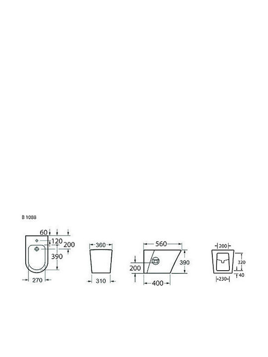 Karag Floor-Standing Bidet Sorento 36x56x39cm B 1088