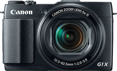 Canon PowerShot G1 X Mark II Kompakte Kamera 12.8MP Optischer Zoom 5x mit Bildschirmgröße 3.0" und Videoauflösung 1920 x 1080 Pixel Schwarz
