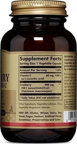Solgar Natural Cranberry with Vitamin C 60 φυτικές κάψουλες
