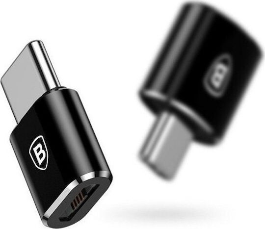 Baseus Конвертор USB-C мъжки към USB-A женски Черен 1бр CATOTG-01