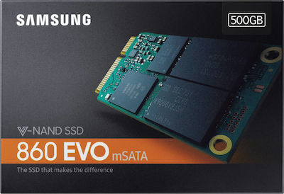 Samsung 860 Evo mSATA SSD 500GB τύπου mSATA με σύνδεση SATA III MZ-M6E500BW