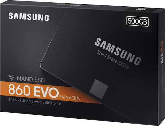 Samsung 860 Evo SSD 500GB τύπου 2.5'' με σύνδεση SATA III MZ-76E500B/EU
